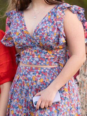 FP Floral Purple Crop Top